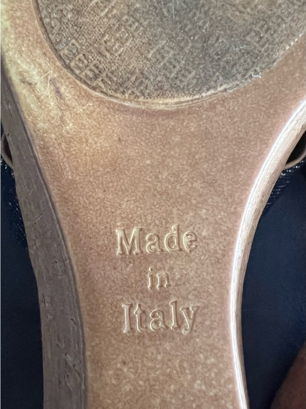 Italian Shoemakers Navy Denim and Tan Wedge Sandals/10 - Picture 8 of 8